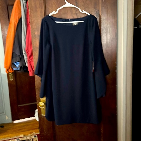 Navy blue flutter sleeve dress. NWT - Picture 1 of 5